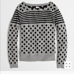 J Crew factory polka dot stripe sweater